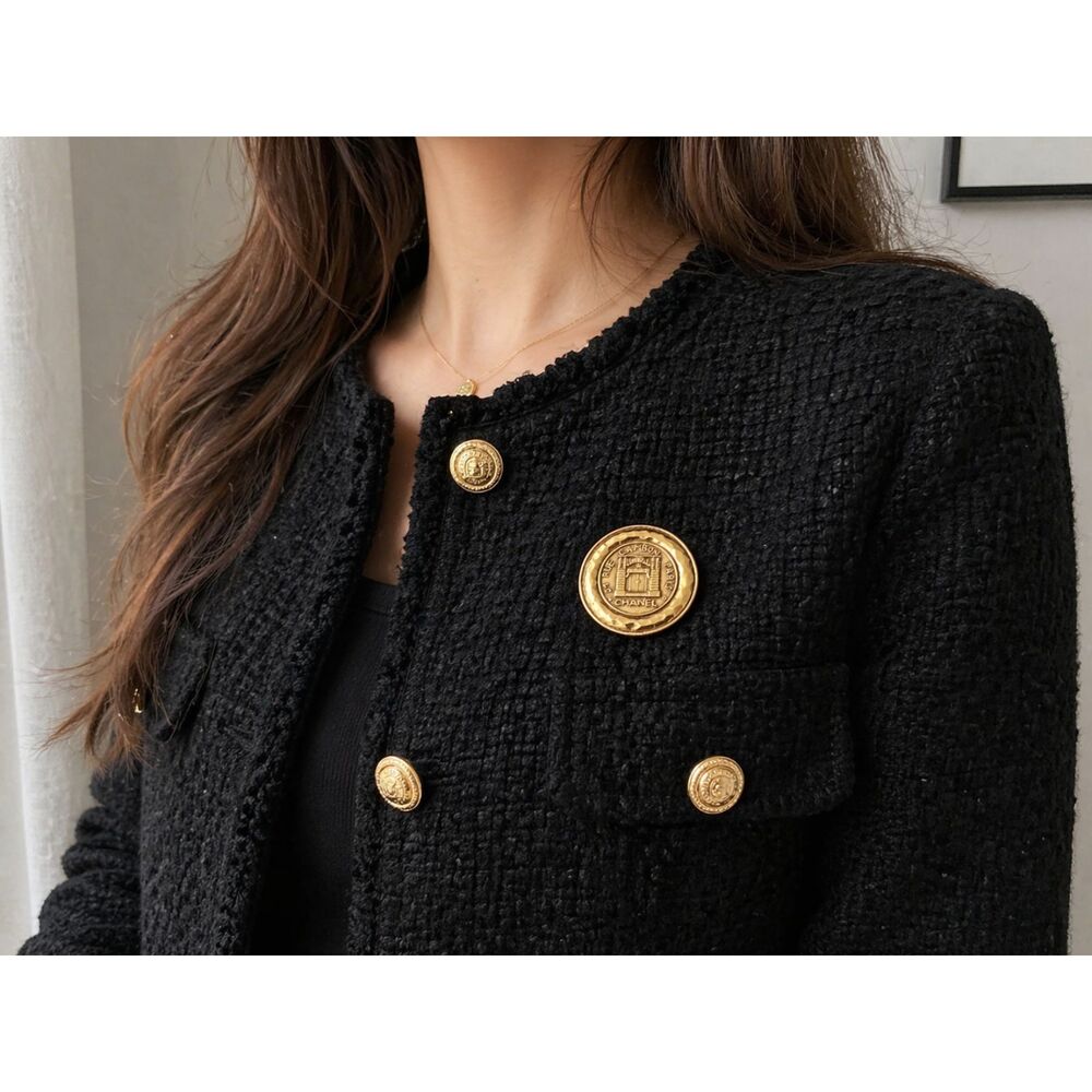 Chanel 31 Rue Cambon Medallion Brooch Gold Vintage Large 5.2cm Pin w/ Box